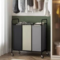 2-Bag Laundry Sorter Cart, 80L Rolling Laundry Hamper with Lockable Wheels 2 Section Large Basket Organizer for Dirty Clothes & Toys