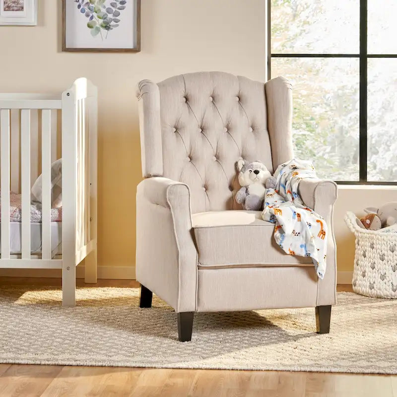 Push Back Recliner with Wingback, Modern and cozy recliner chair