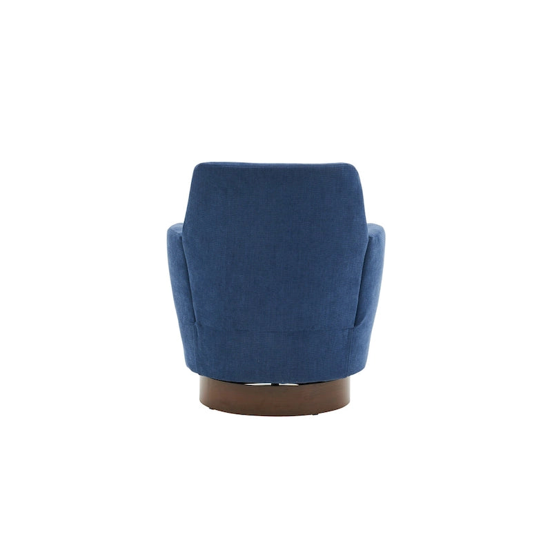 29.3 Upholstered Swivel Barrel Chair with Stainless Steel Base
