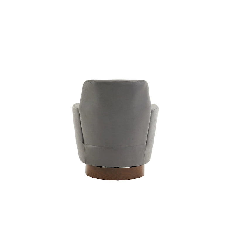29.3 Upholstered Swivel Barrel Chair with Stainless Steel Base
