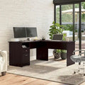 Cabot 60W L-Desk with Hutch and Drawers by Bush Furniture