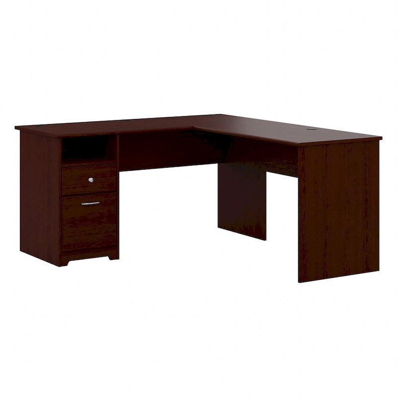 Cabot 60W L-Desk with Hutch and Drawers by Bush Furniture