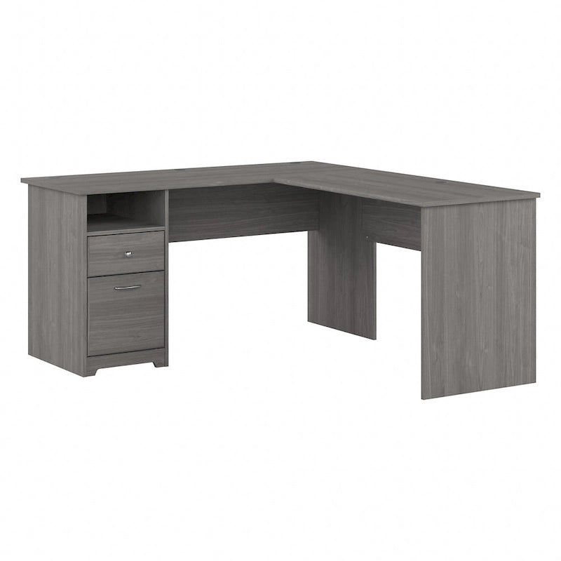 Cabot 60W L-Desk with Hutch and Drawers by Bush Furniture