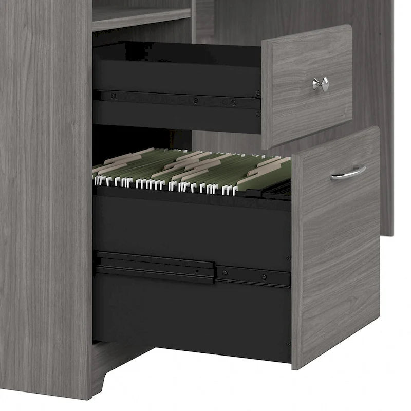 Cabot 60W L-Desk with Hutch and Drawers by Bush Furniture