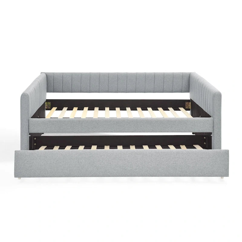 Full Size Daybed with Trundle Upholstered Sofa Bed