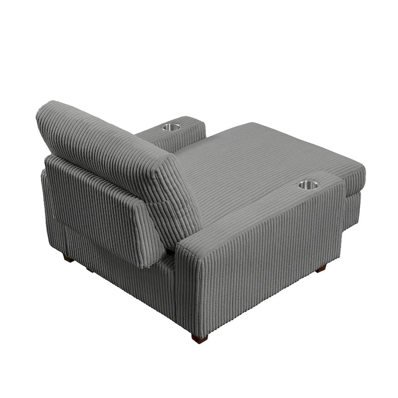 Upholstered Chaise Lounge with Adjustable Backrest Lounge Chair