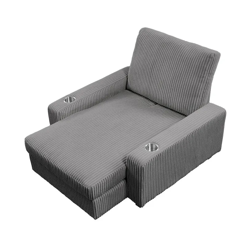 Upholstered Chaise Lounge with Adjustable Backrest Lounge Chair
