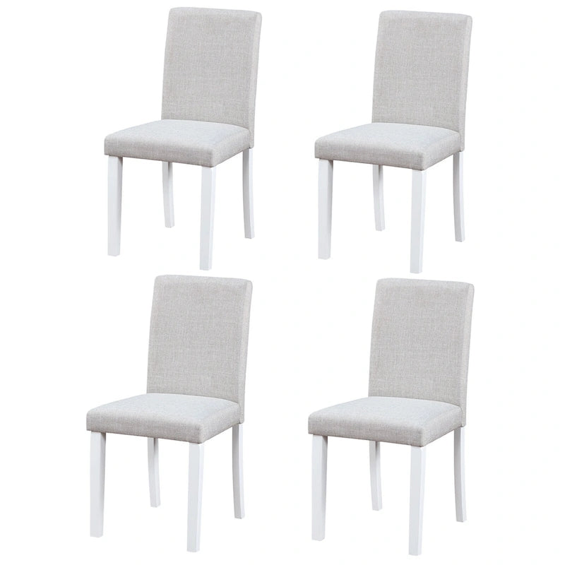 Dining Chairs Set of 2, Modern Kitchen & Dining Room Chairs, Upholstered Linen Cushion Seat and Rubber Wood Legs