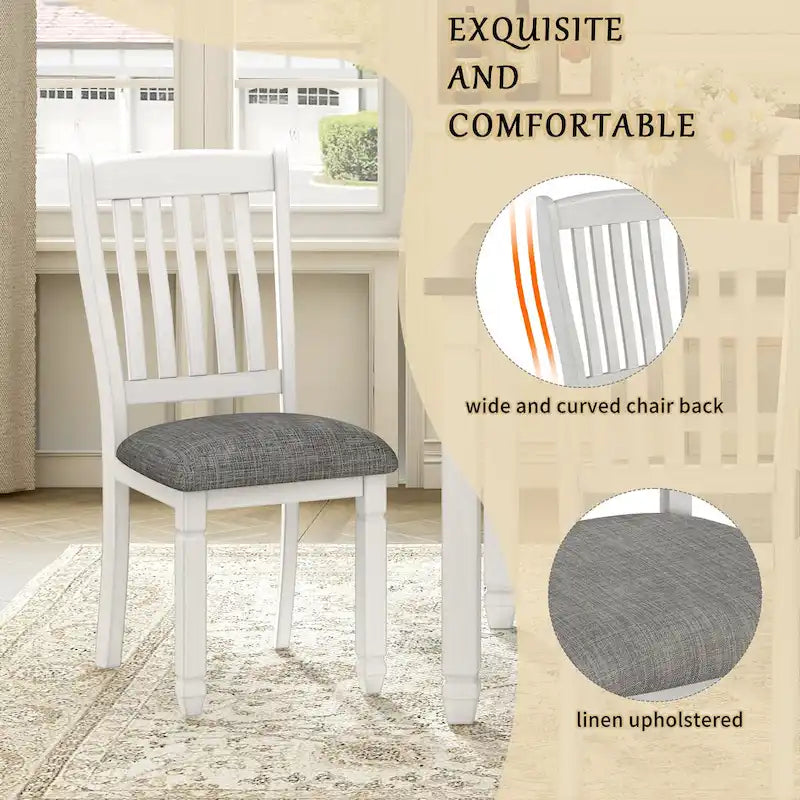 7-Piece Rustic Farmhouse Dining Table and Chair Sets Simple Dining Table and Chair Sets with Shaped Legs for Open-Concept Spaces