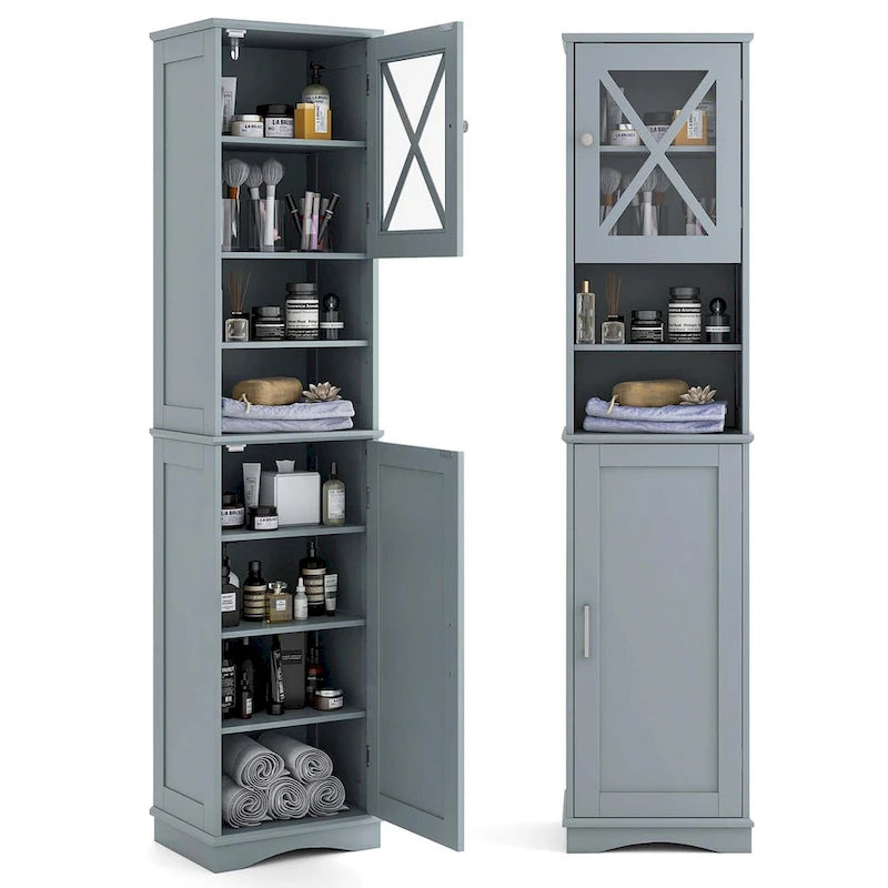Costway 67 Tall Bathroom Cabinet Freestanding Storage Cabinet with 5 - See Details