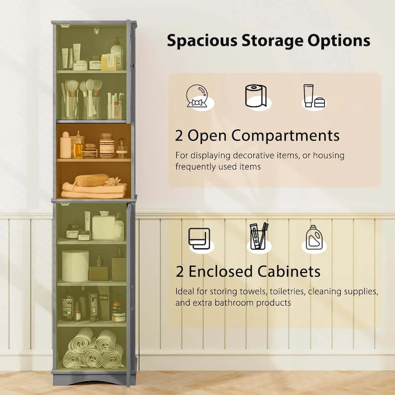 Costway 67 Tall Bathroom Cabinet Freestanding Storage Cabinet with 5 - See Details
