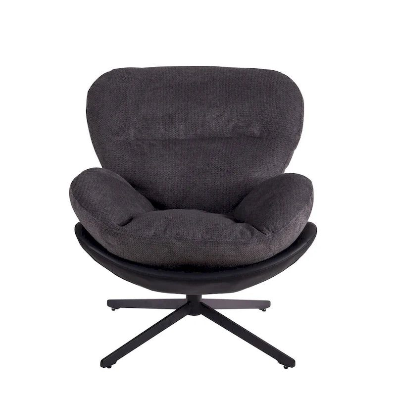 Modern Chenille 360 Swivel Office Chair with Metal Base Frame