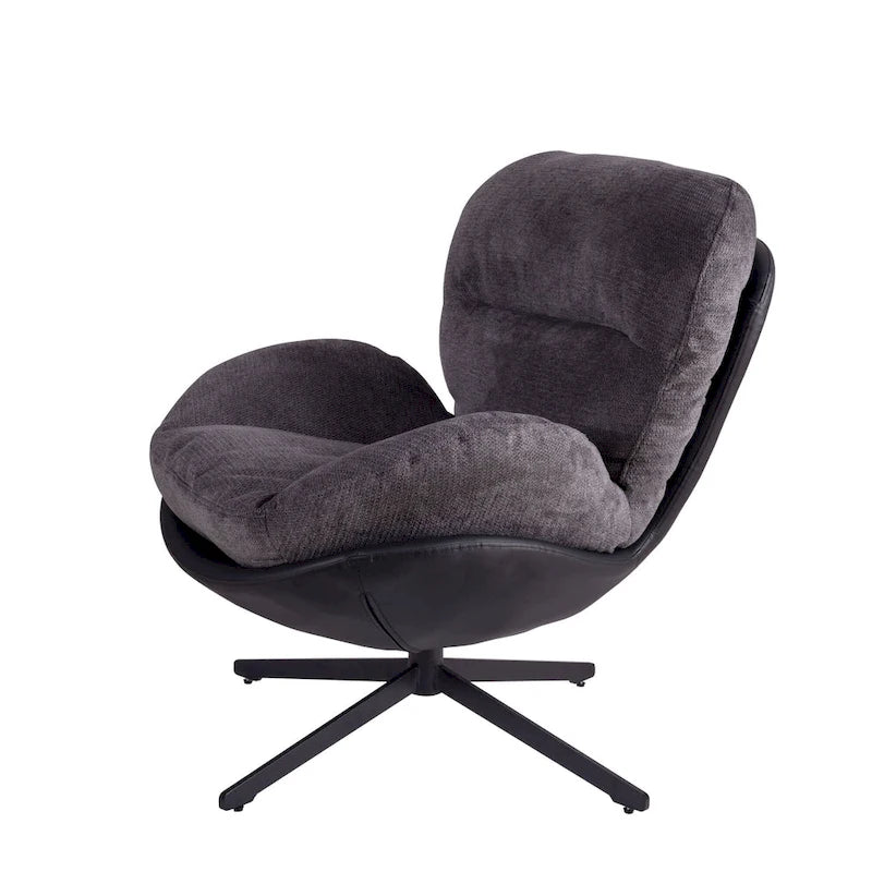 Modern Chenille 360 Swivel Office Chair with Metal Base Frame
