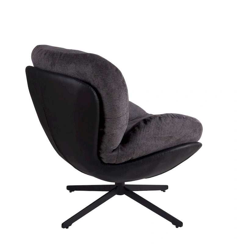 Modern Chenille 360 Swivel Office Chair with Metal Base Frame