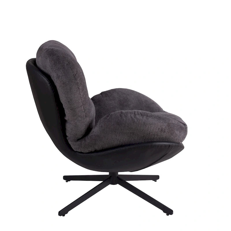 Modern Chenille 360 Swivel Office Chair with Metal Base Frame