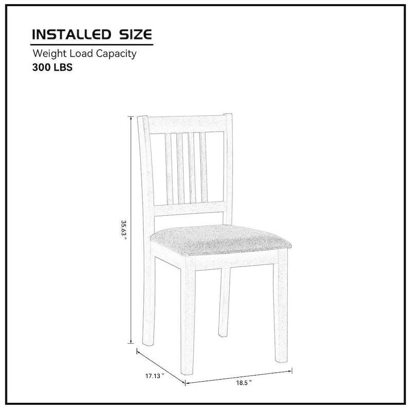 Kitchen Breakfast Nook Dining Table Chairs Set Square Wooden Dining Table Casual Dining Table with 4 Upholstered Dining Chairs