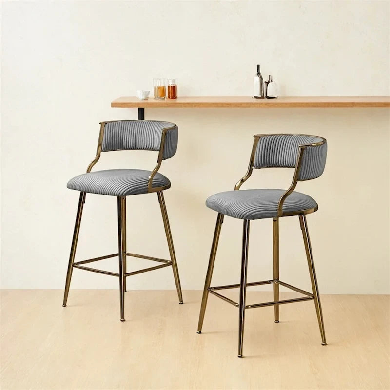 26 Counter Height Bar Stools Corduroy Kitchen Island (Set of 2)
