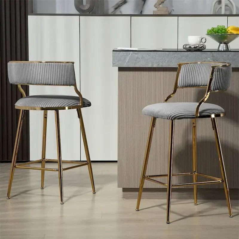 26 Counter Height Bar Stools Corduroy Kitchen Island (Set of 2)