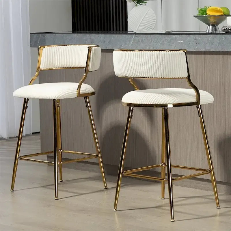 26 Counter Height Bar Stools Corduroy Kitchen Island (Set of 2)