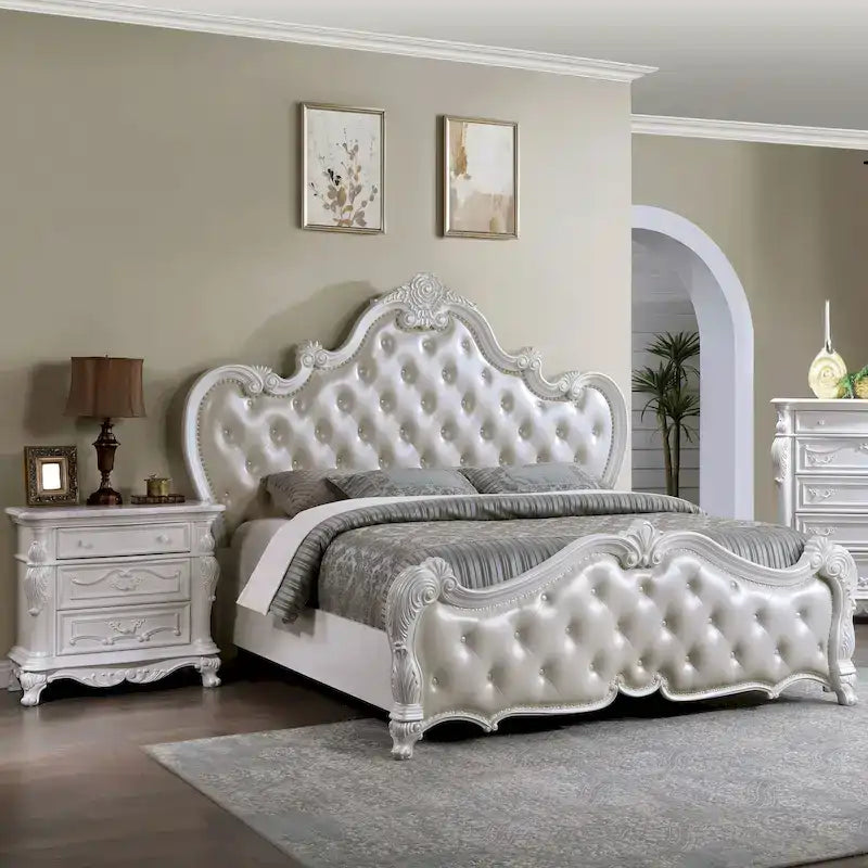 Furniture of America Eugene Traditional 3-Piece Solid Wood Panel Bedroom Set