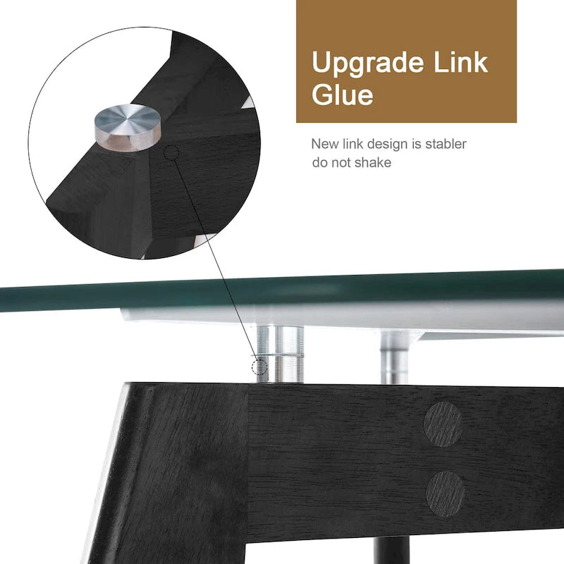 Ivinta Modern Small Dining Table Round Glass Coffee Table Farmhouse Kitchen Table