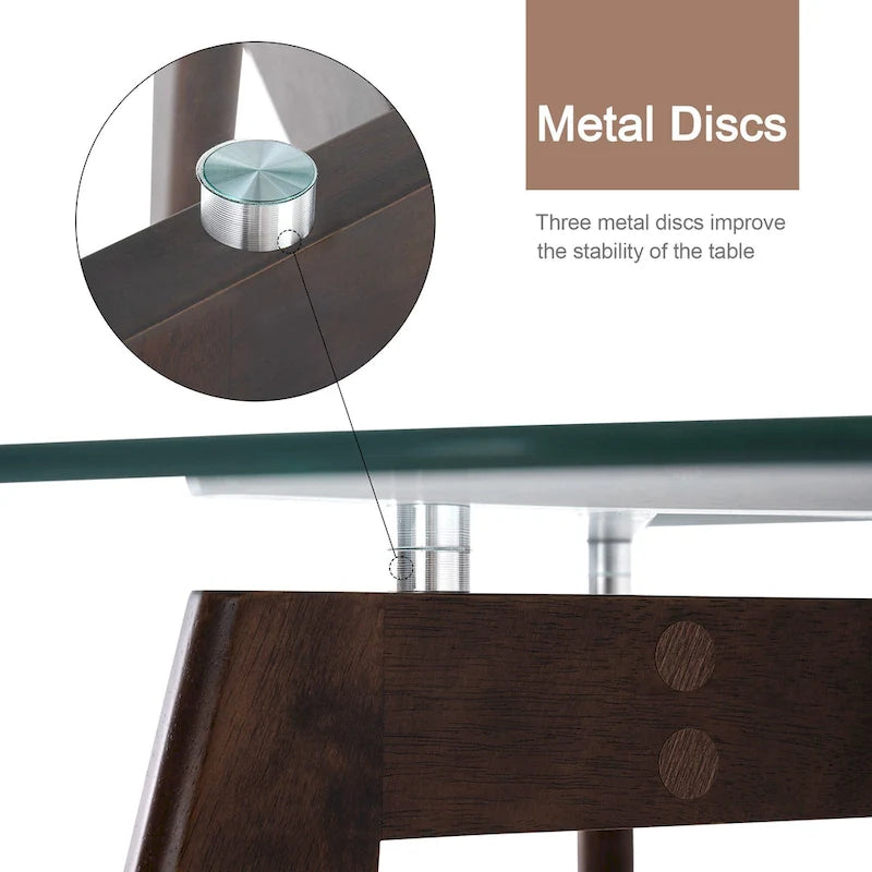 Ivinta Modern Small Dining Table Round Glass Coffee Table Farmhouse Kitchen Table