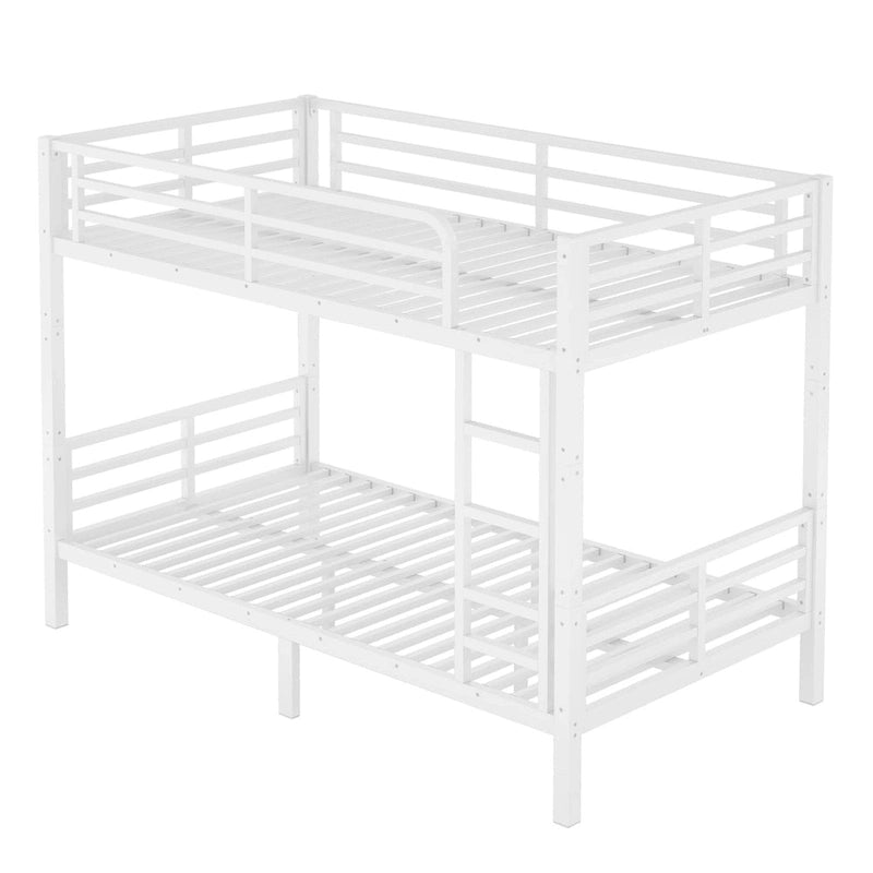 Metal Twin XL over Twin XL Bunk Bed for Teens and Adults,Space-Saving/Noise Reduced/No Box Spring Needed,White
