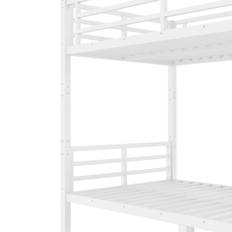 Metal Twin XL over Twin XL Bunk Bed for Teens and Adults,Space-Saving/Noise Reduced/No Box Spring Needed,White