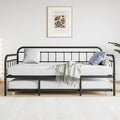 Twin Size Metal Daybed with Trundle and Heavy Duty Steel Slat Support for Bedroom