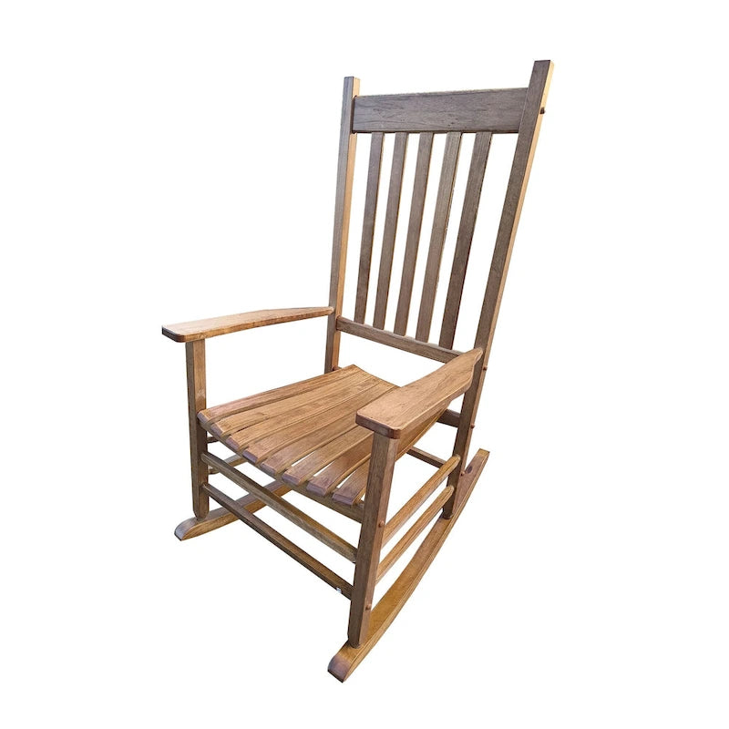 Brown 26.38 High Back Rocking Chair with Wood Frame