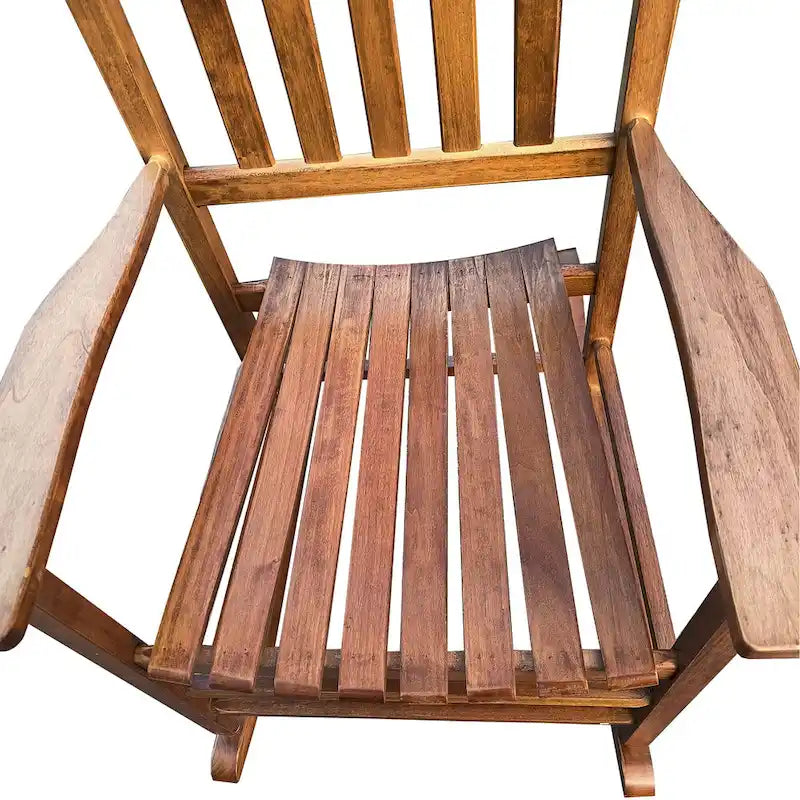 Brown 26.38 High Back Rocking Chair with Wood Frame