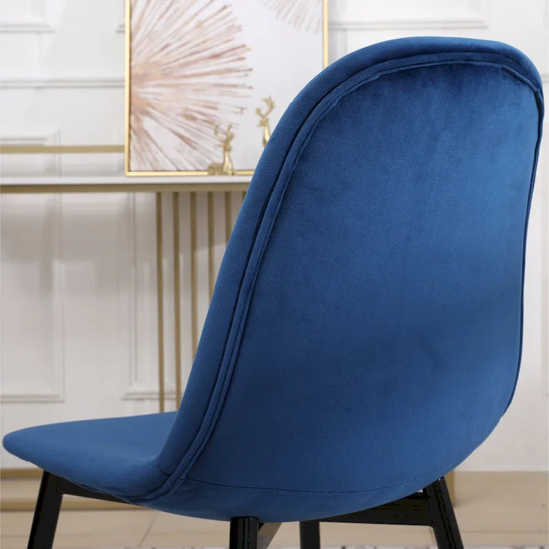 Modern Style 5-Piece Dining Set with Round Table and 4 Velvet Upholstered Chairs