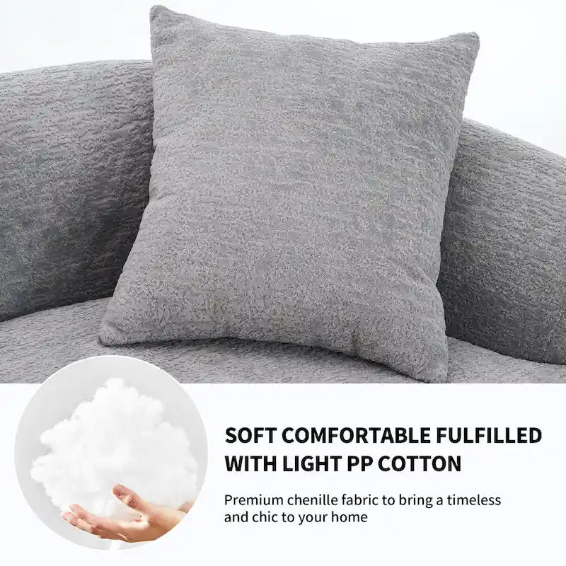 Luxury Chenille Fabric Sofa,4 Seater Modular Curved Sectional Couch