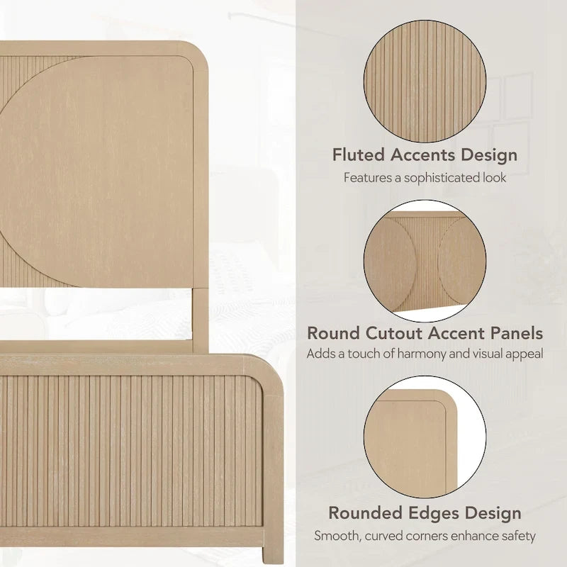 Furniture of America Adrienne Modern Rustic Solid Wood Fluting Panel Bed