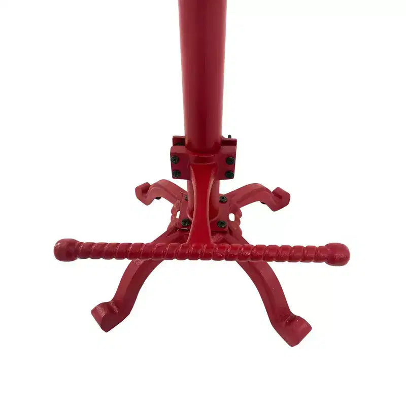 Carolina Living August Tractor Seat Counter Height Barstool with Back Red: Farmhouse Style, Iron, Adjustable 22"-33"