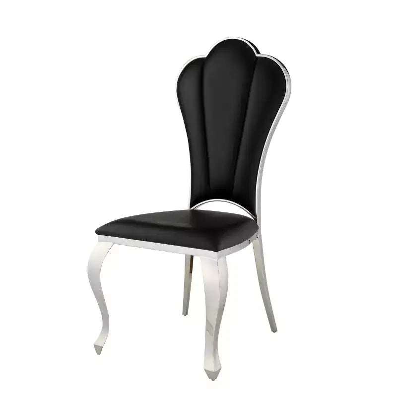 Cyrene 20" Dining Chairs Black - Acme Furniture: Stainless Steel Frame, PU Upholstered, No Assembly Required