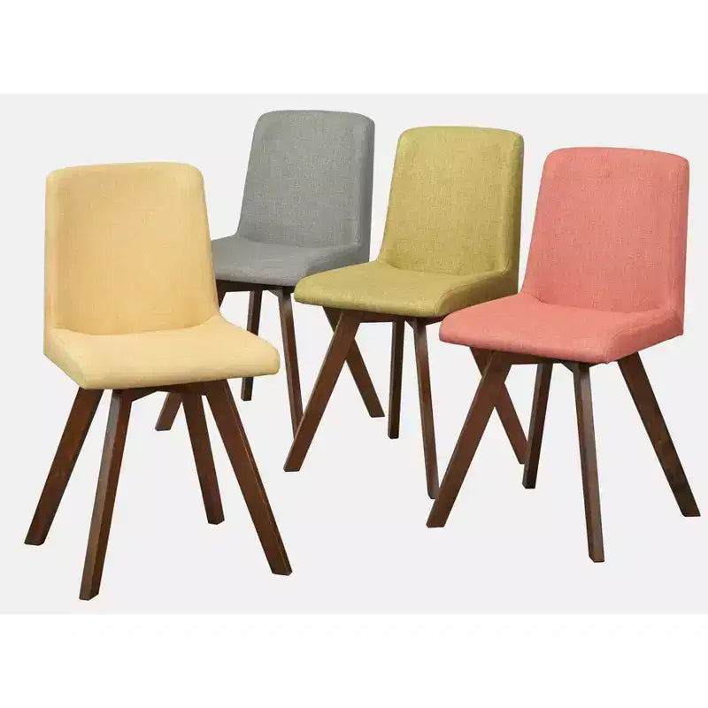 Buylateral Set of 4 Clybourn Mid Century Modern Upholstered Dining Chair : Mid-Century Modern, Upholstered, Rubberwood Legs