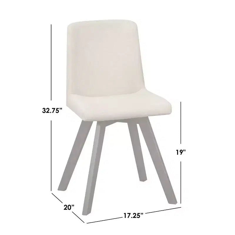 Buylateral Set of 4 Clybourn Mid Century Modern Upholstered Dining Chair : Mid-Century Modern, Upholstered, Rubberwood Legs