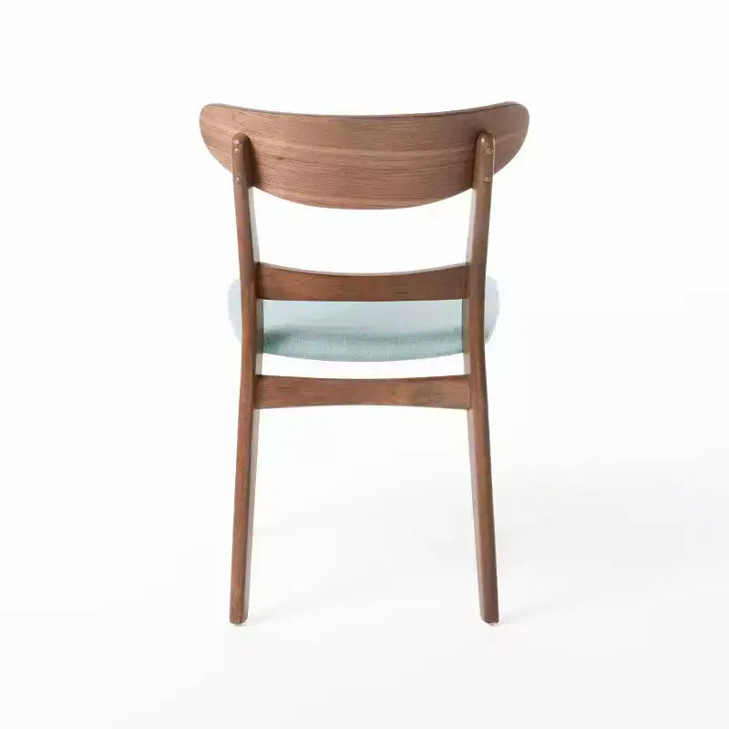 Set of 4 Idalia Mid-Century Modern Dining Chairs Mint/Walnut: Upholstered, Rubberwood Frame - Christopher Knight Home