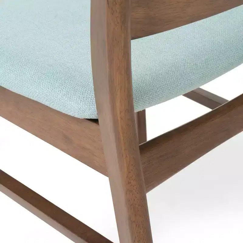 Set of 4 Idalia Mid-Century Modern Dining Chairs Mint/Walnut: Upholstered, Rubberwood Frame - Christopher Knight Home