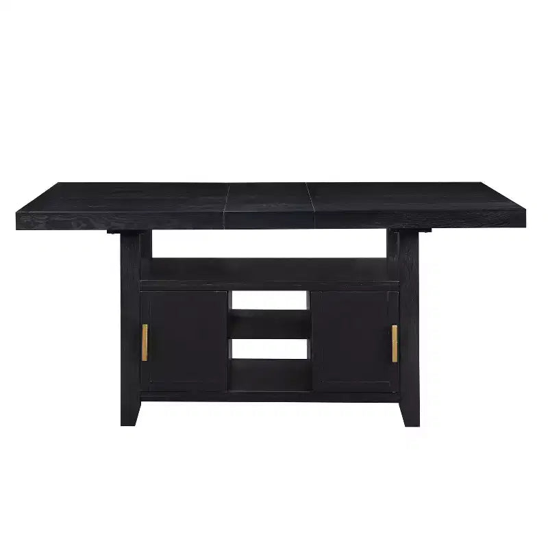 7pc Yves Counter Height Dining Set with Storage Rubbed Charcoal - Steve Silver Co.