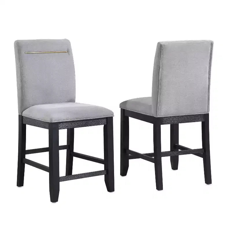 7pc Yves Counter Height Dining Set with Storage Rubbed Charcoal - Steve Silver Co.