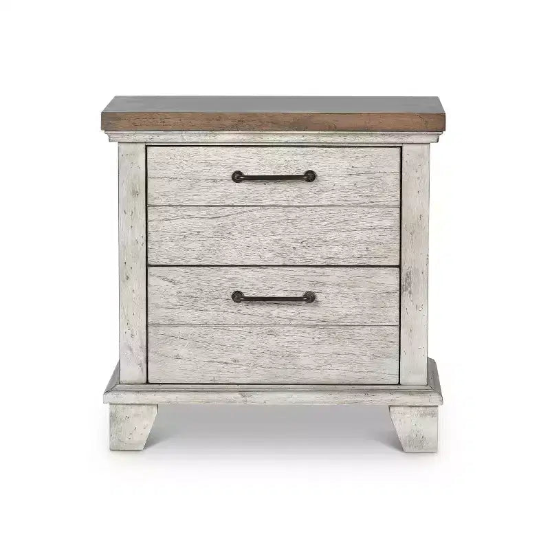 Bear Creek 2 Drawer Nightstand Rustic Ivory/Honey - Steve Silver Co.