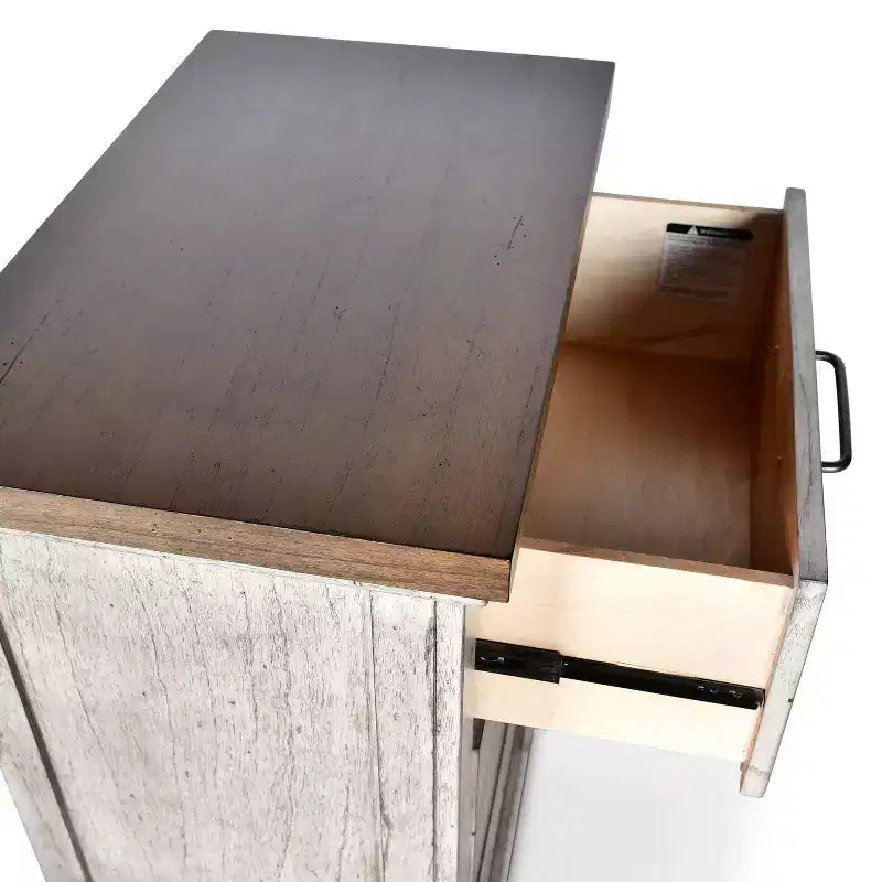 Bear Creek 2 Drawer Nightstand Rustic Ivory/Honey - Steve Silver Co.