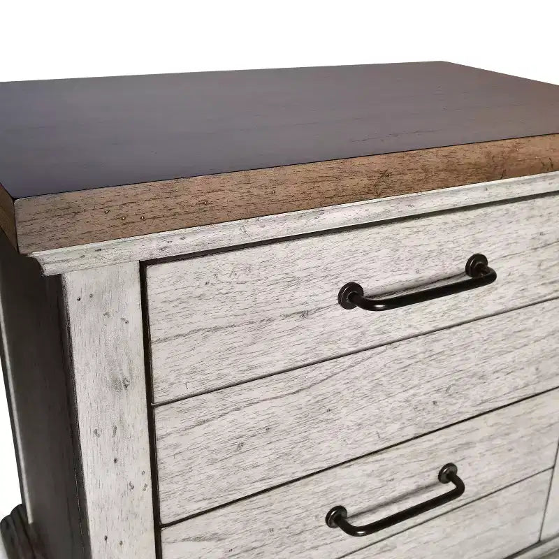 Bear Creek 2 Drawer Nightstand Rustic Ivory/Honey - Steve Silver Co.