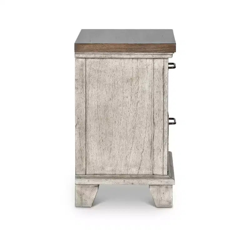 Bear Creek 2 Drawer Nightstand Rustic Ivory/Honey - Steve Silver Co.