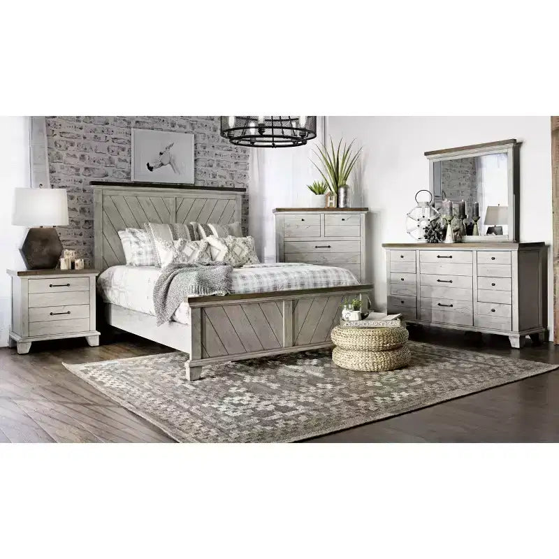 Bear Creek 2 Drawer Nightstand Rustic Ivory/Honey - Steve Silver Co.