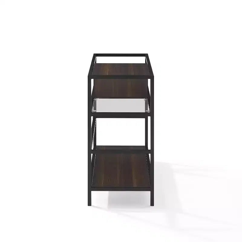 Provo Record Storage Console: Crosley Media Stand with Turntable Shelf, Vinyl Album Holder