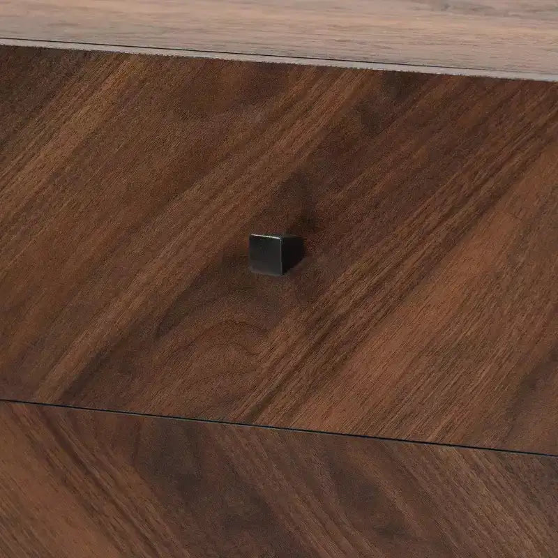 Hartman Wood TV Stand for TVs up to 60" Walnut Brown - Baxton Studio: Entertainment Center with Storage Drawer