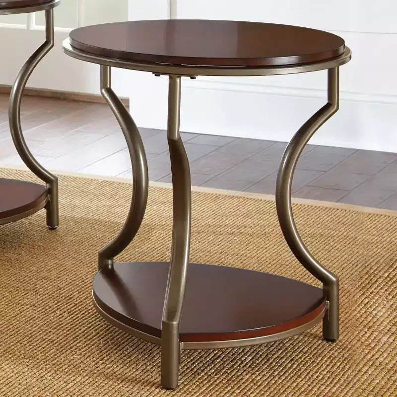 Miles Round End Table Merlot - Steve Silver Co.